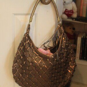 Pocketbook by Madison Studios-Diamond Weave body with Braded twist Handle